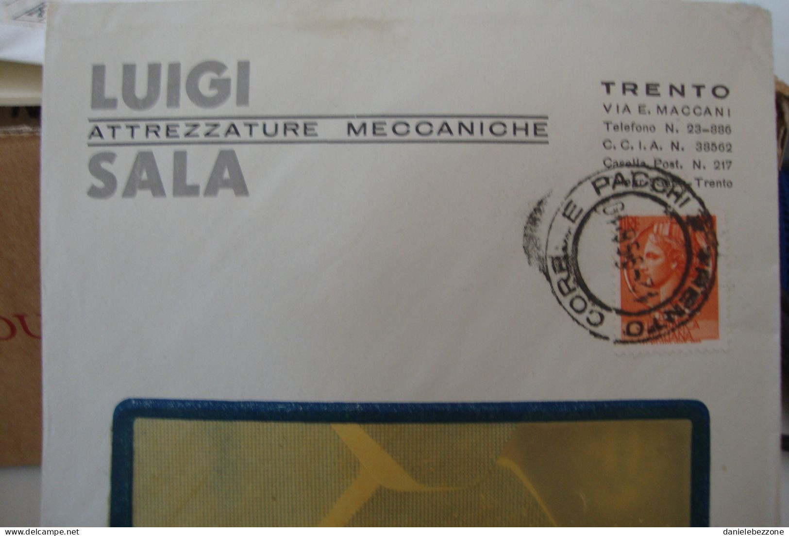 Storia Postale Busta Commerciale Luigi Sala Attrezzature Meccaniche Trento 1955 - Non Classificati