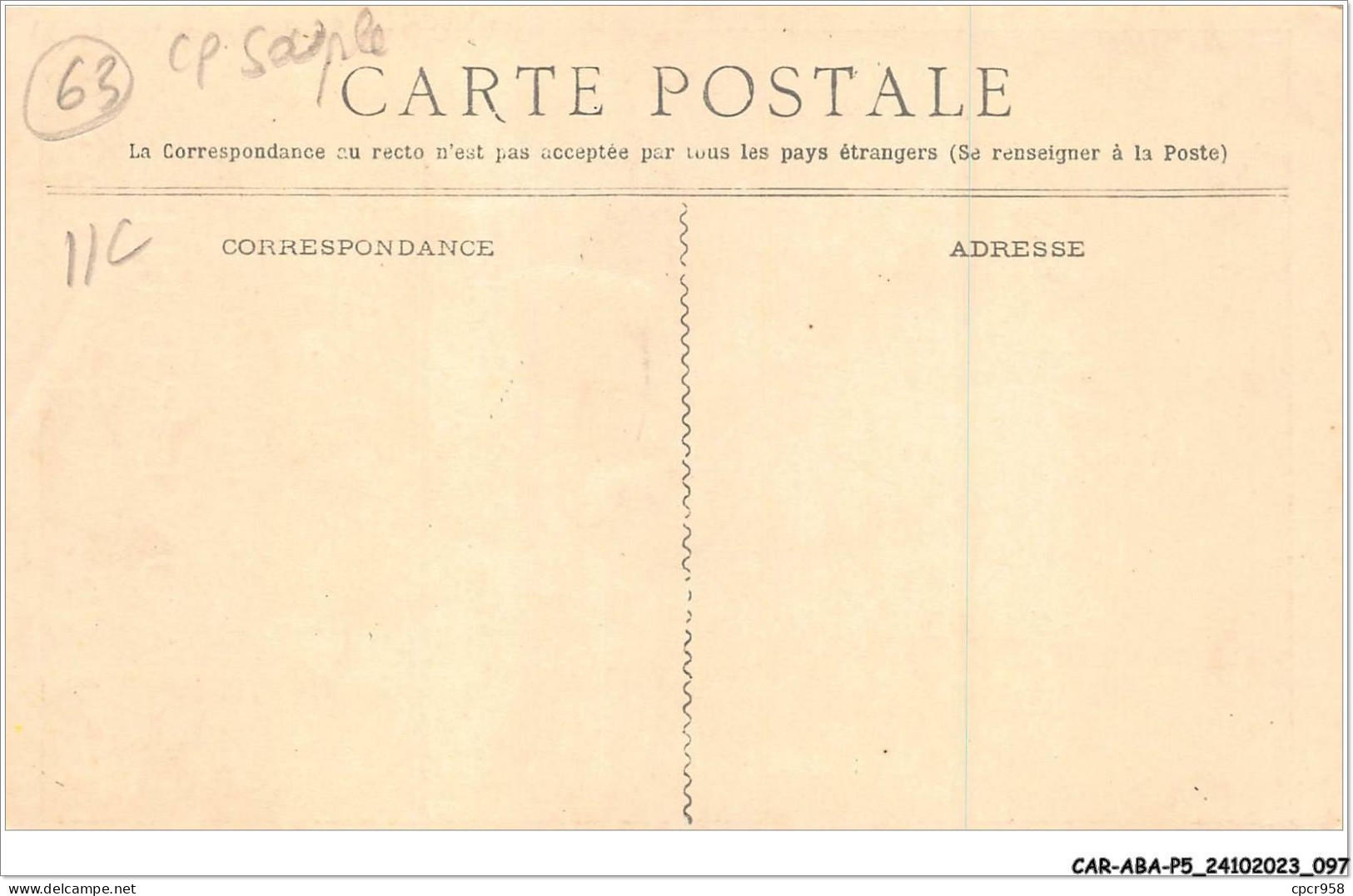 CAR-ABAP5-63-0453 - LE PUY-MARY - Auvergne Chemins De Fer D'orléans - Carte Souple - Other & Unclassified