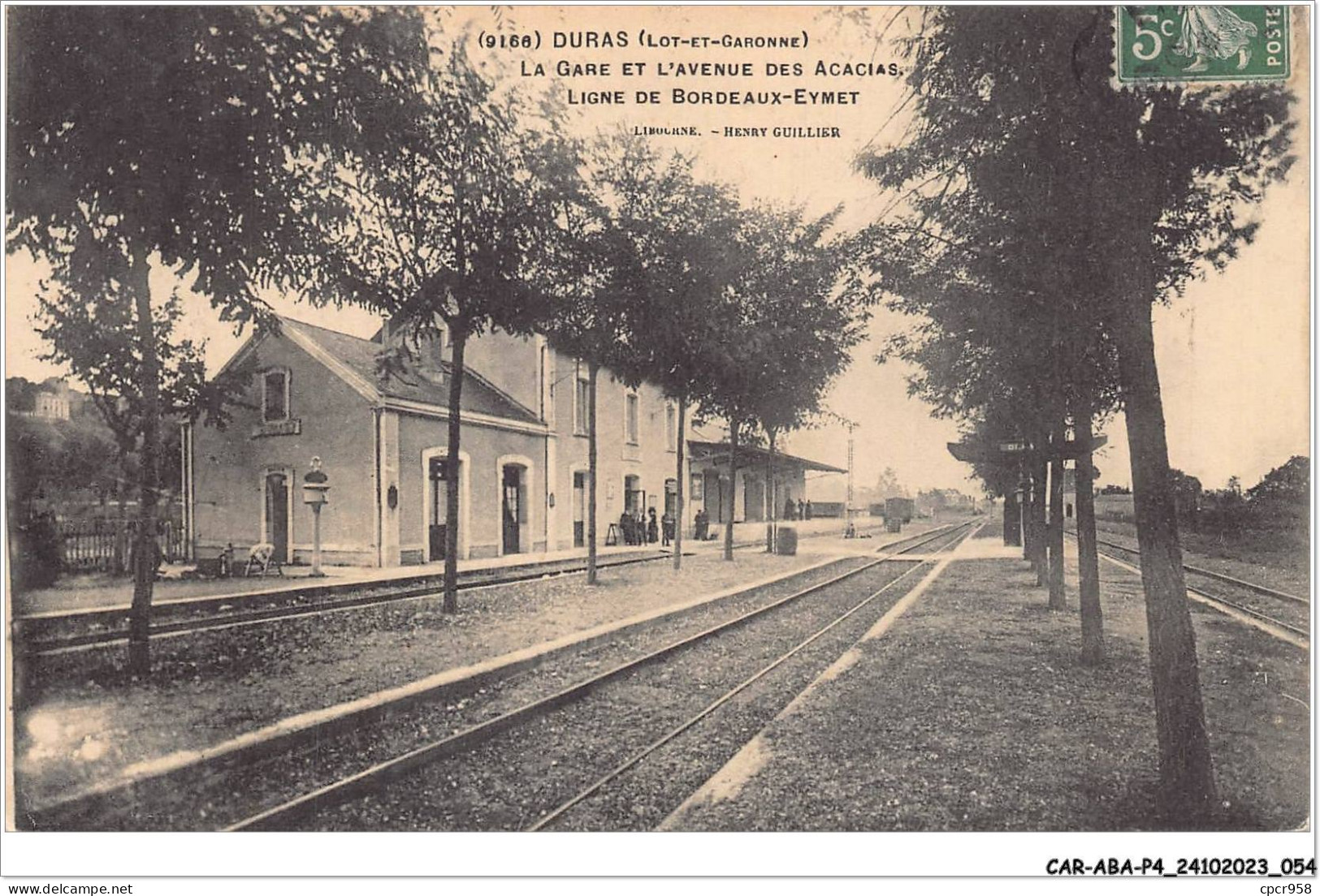 CAR-ABAP4-47-0328 - DURAS - La Gare Et L'avenue Des Acacias - Ligne De Bordeaux-eymet - Other & Unclassified