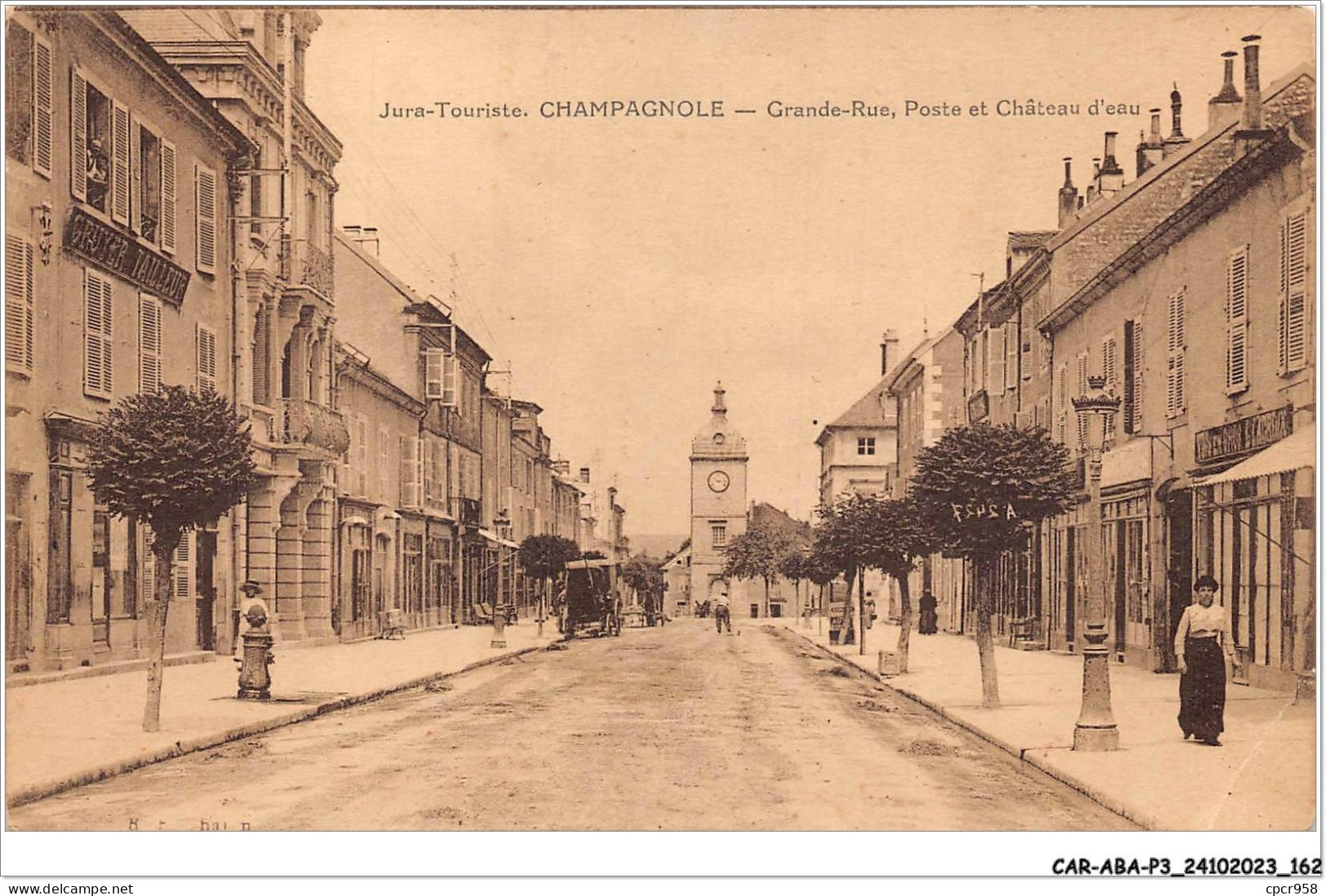 CAR-ABAP3-39-0286 - Jura-touriste - CHAMPAGNOLE - Grande Rue - Poste Et Château D'eau - Champagnole