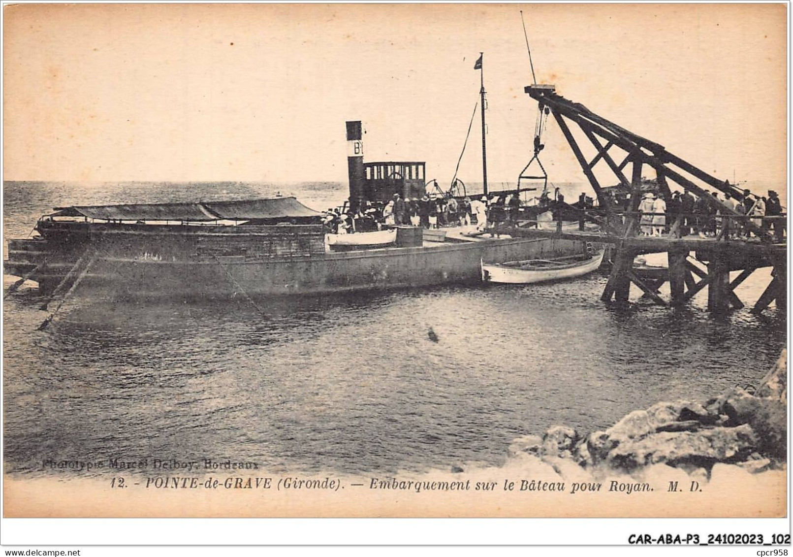 CAR-ABAP3-33-0256 - POINTE-de-GRAVE - Embarquement Sur Le Bâteau Pour Royon - Autres & Non Classés