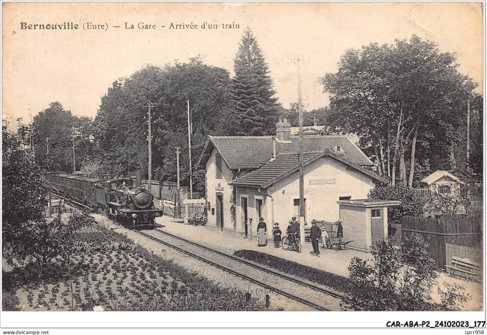 CAR-ABAP2-27-0189 - BERNOUVILLE - La Gare - Arrivée D'un Train - Autres & Non Classés