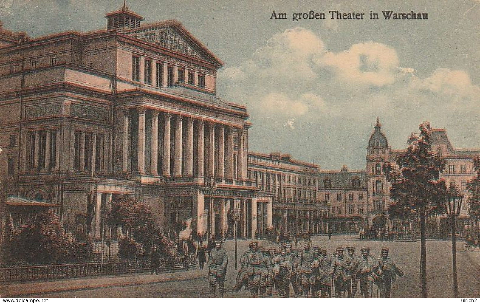 AK Warschau - Am Großen Theater - Feldpost Festungslazarett Warschau - 1916 (69353) - Poland