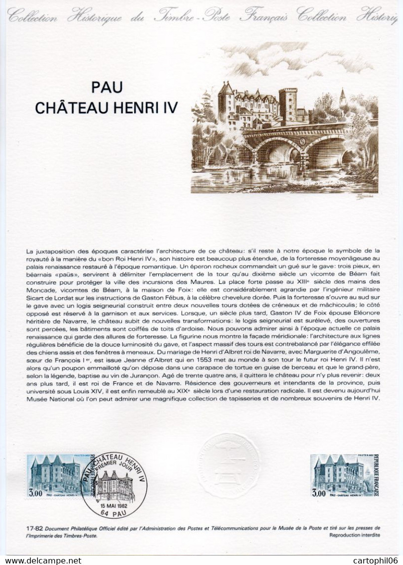 - Document PREMIER JOUR PAU 15.5.1982 - CHÂTEAU HENRI IV - - Castelli