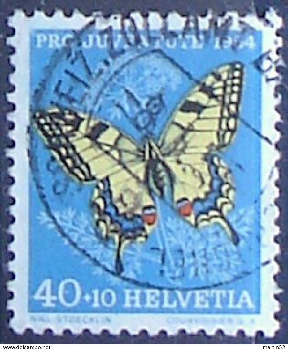 Schweiz Suisse Pro Juventute 1954: Papillo Machaon Zu WI 157 Mi 606 Yv 557 ⊙ ZOLLAMT BASEL 8.I.55 (Zumstein CHF 10.00) - Used Stamps