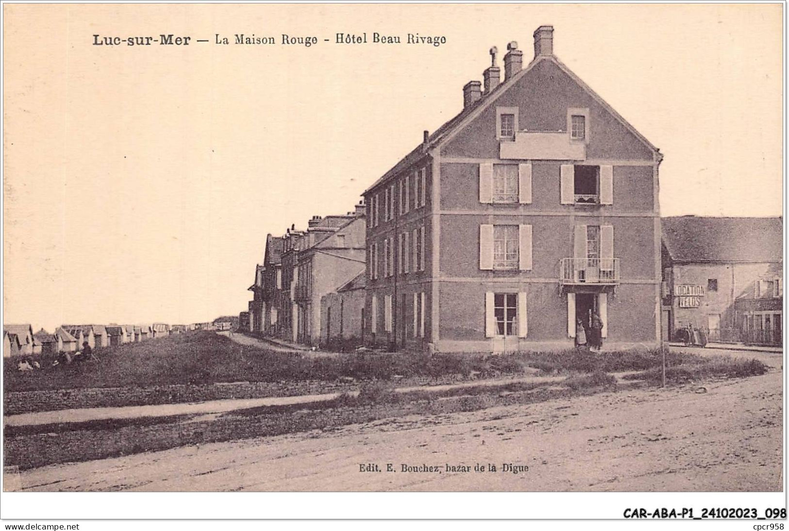 CAR-ABAP1-14-0050 - LUC-SUR-MER - La Maison Rouge - Hôtel Beau Rivage - Luc Sur Mer