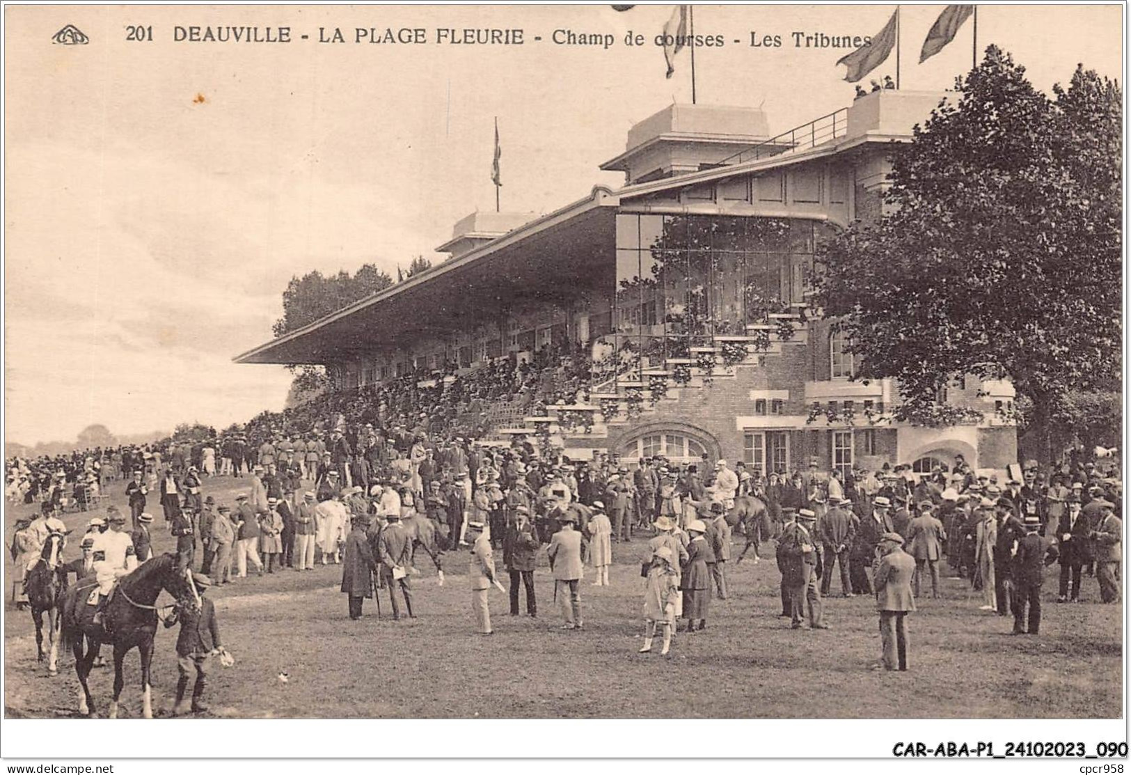 CAR-ABAP1-14-0046 - DEAUVILLE - La Plage Fleurie - Champ De Courses - Les Tribunes - Deauville