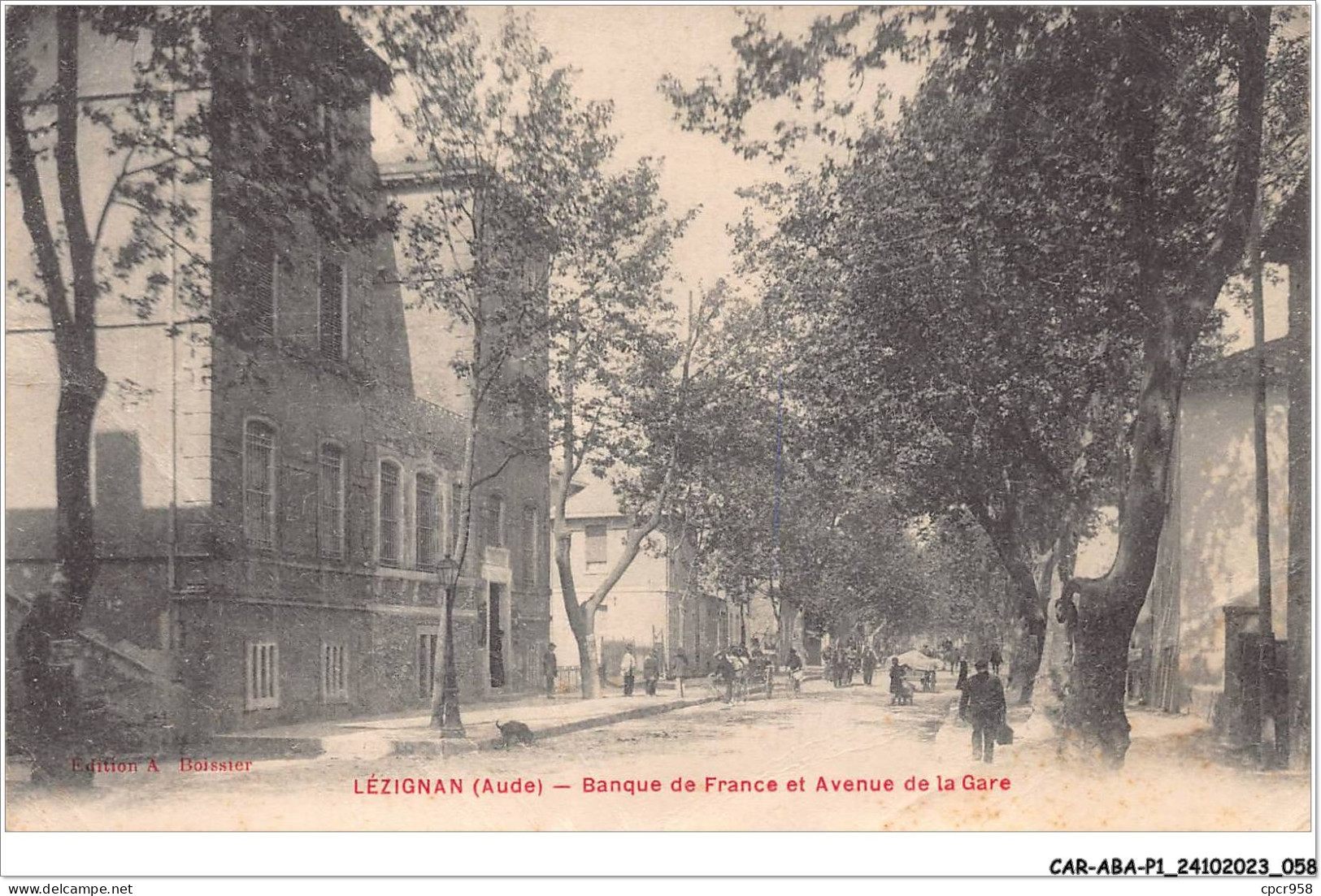 CAR-ABAP1-11-0030 - LEZIGNAN - Banque De France Et Avenue De La Gare - Autres & Non Classés