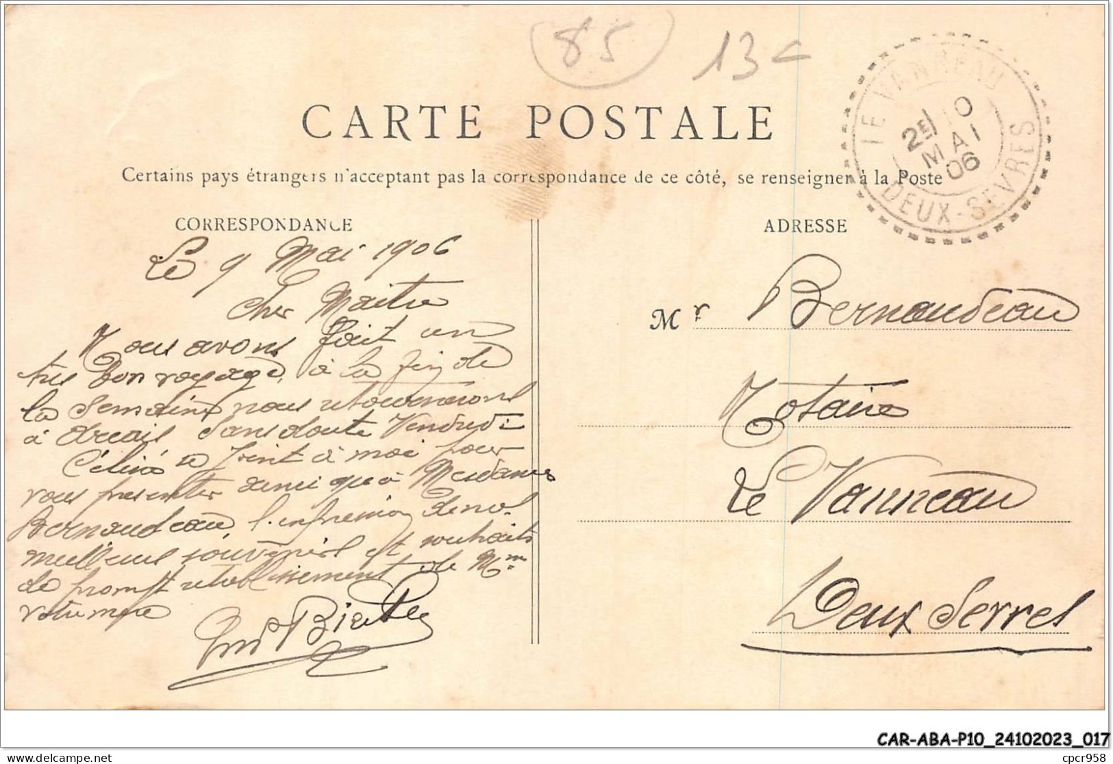 CAR-ABAP10-85-0911 - NOIRMOUTIER - Estacade Du Bois De La Chaize à Basse Mer - Ile De Noirmoutier
