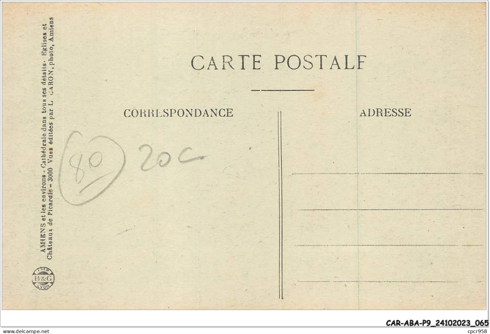 CAR-ABAP9-80-0833 - CORBIE - La Gare - Corbie