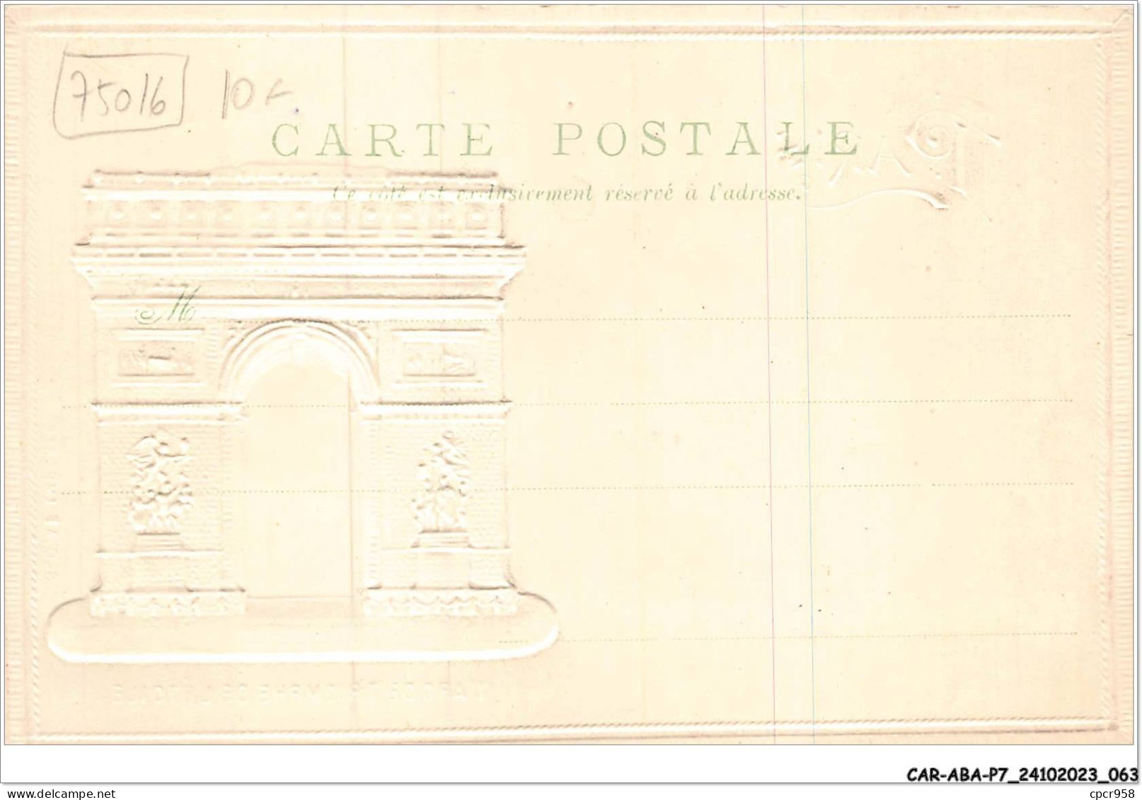 CAR-ABAP7-75-0630 - L'arc De Triomphe De L'étoile - Altri & Non Classificati