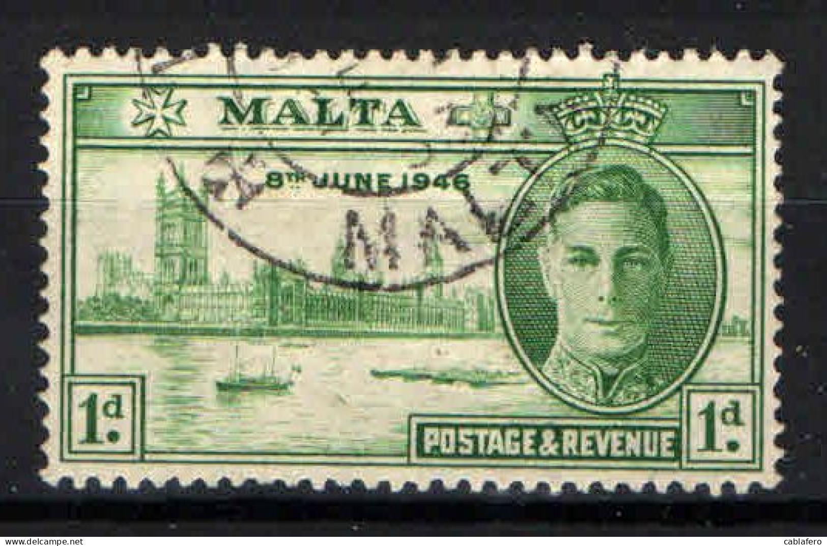 MALTA - 1946 - ANNIVERSARIO DELLA VITTORIA - USATO - Malta (...-1964)