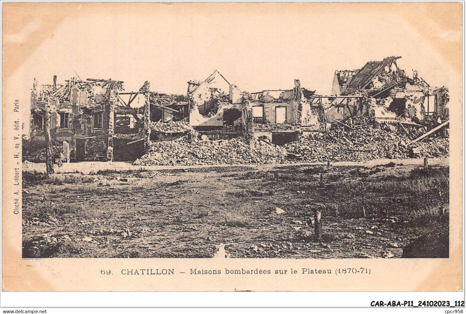 CAR-ABAP11-92-1063 - CHATILLON - Maisons Bombardées Sur Le Plateau - Châtillon