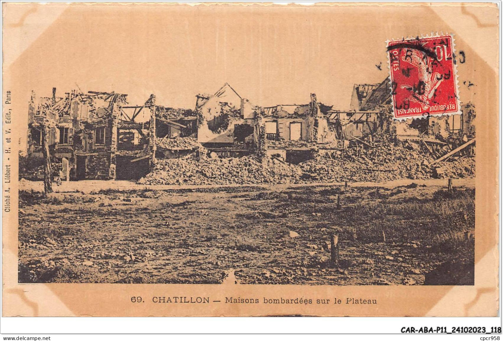 CAR-ABAP11-92-1066 - CHATILLON -maison Bombardées Sur Le Plateau - Châtillon