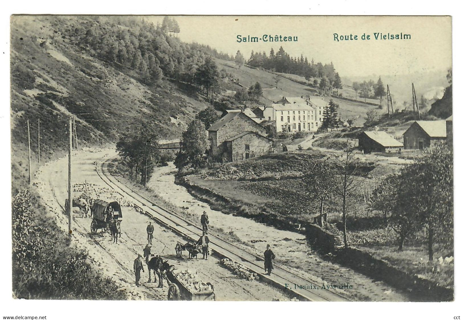 Salmchâteau   Salm-Château  Route De Vielsalm    (chariots - Les Voies Du Tram Vicinal) - Vielsalm