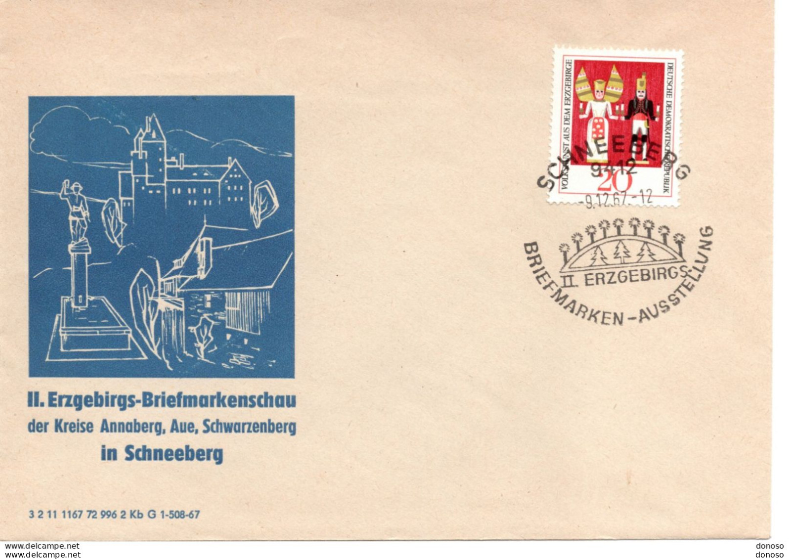 RDA 1967 Exposition Philatélique Erzgebirge - Umschläge - Gebraucht