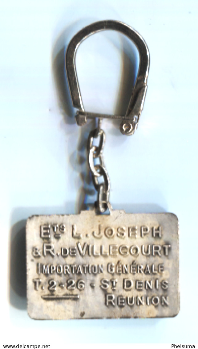 RARE - La REUNION - Porte Clé Métal - L. JOSEPH & R. De VILLECOURT - Importateurs - Années 60, - Porte-clefs