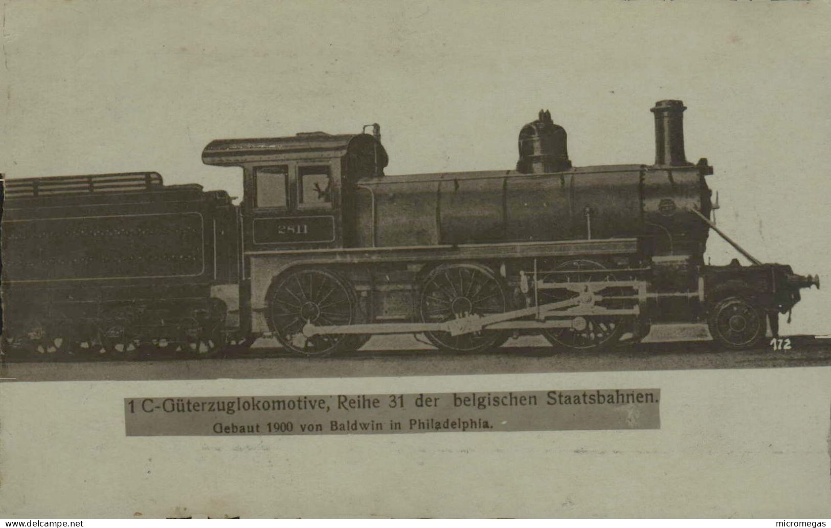 1 C - Güterzuglokomotive, Reihe 31 Der Belgischen Staatsbahnen - Gebaut 1900 Von Baldwin In Philadelphia - Trenes