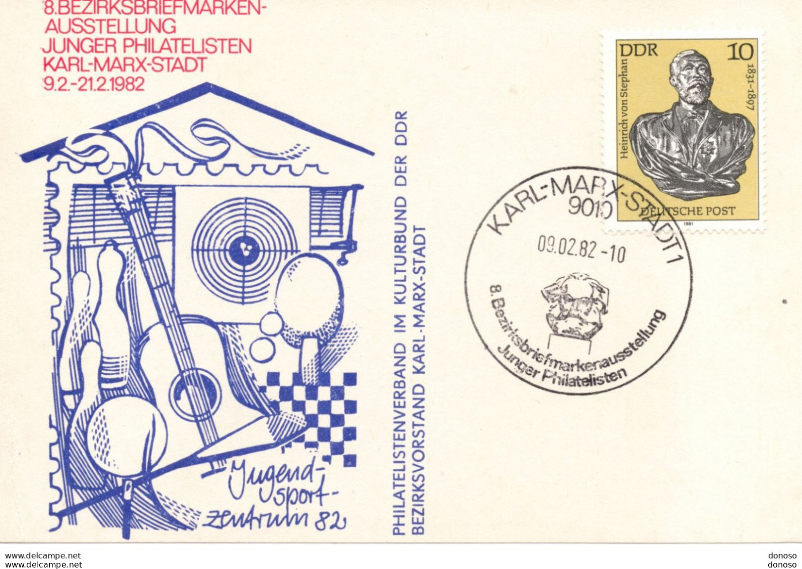 RDA 1983  Exposition Philatélique De Karl Marx Stadt - Cartoline - Usati