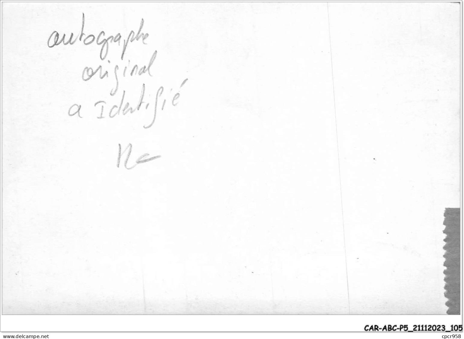 CAR-ABCP5-0449 - AUTOGRAPHE ORIGINAL - A IDENTIFIE - Other & Unclassified