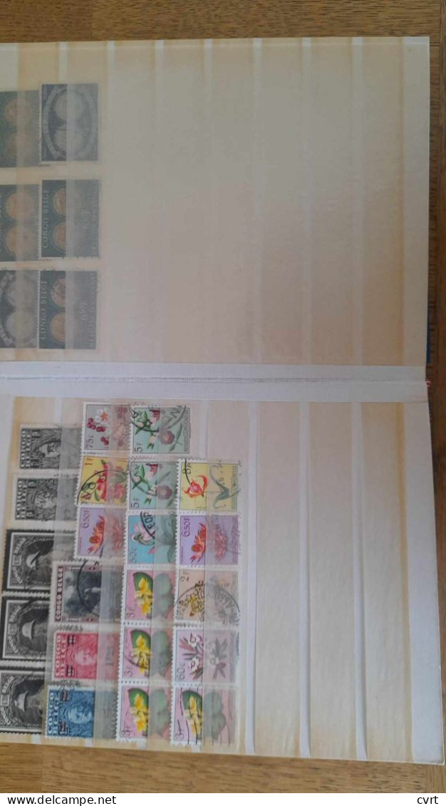 Boekje met massa's zegels Belgisch Congo gestempeld. Zie verschillende foto's.