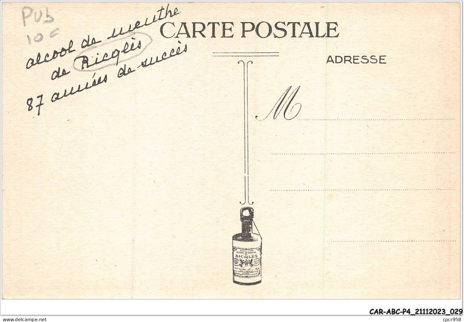 CAR-ABCP4-0314 - PUBLICITE - LE PAON SE PLAIGNANT A JUNON - Werbepostkarten