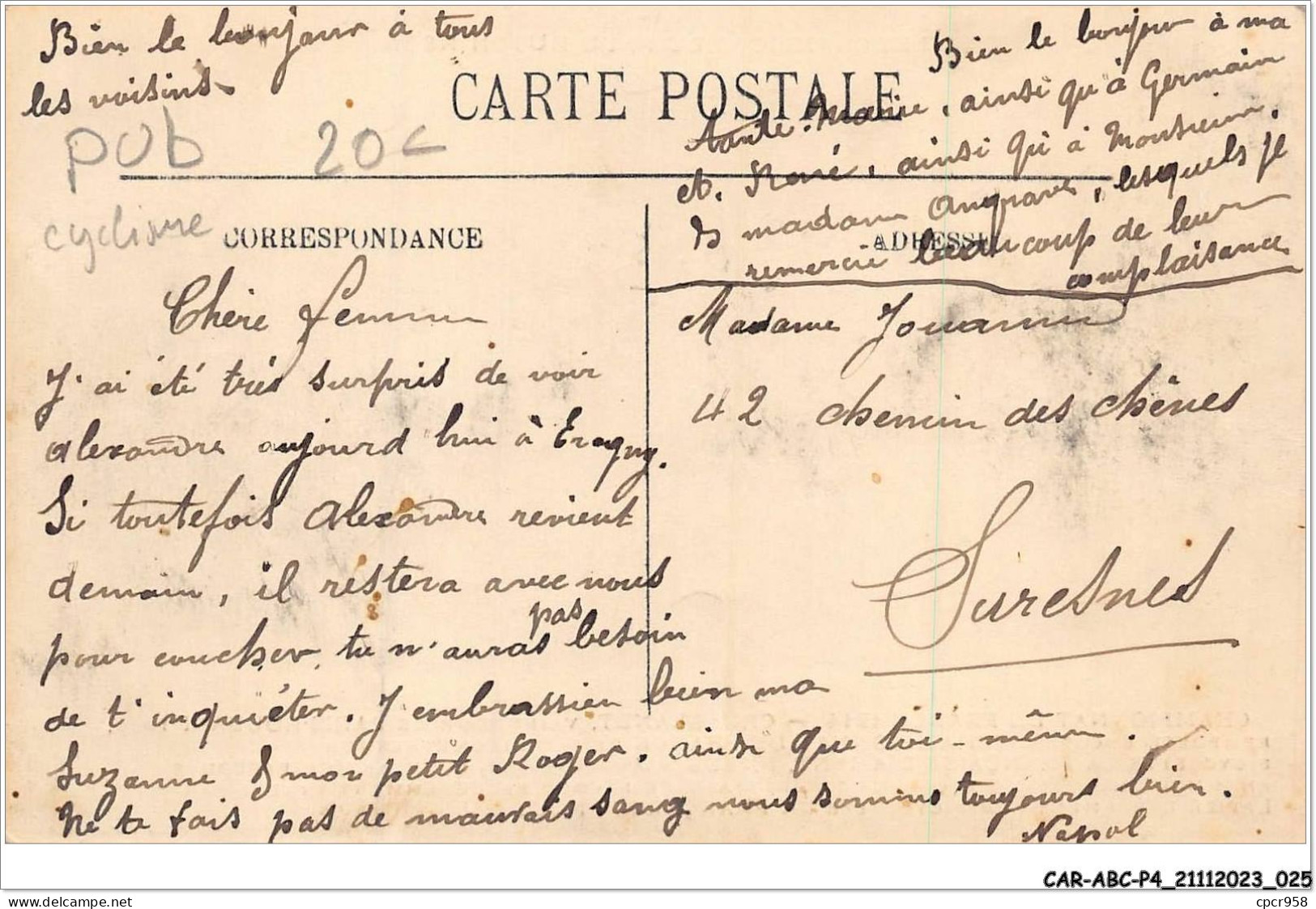 CAR-ABCP4-0312 - PUBLICITE - LES CHAMPIONS DU PNEU HUTCHINSON - CHAMPIONNAT DE FRANCE 1914 - Werbepostkarten