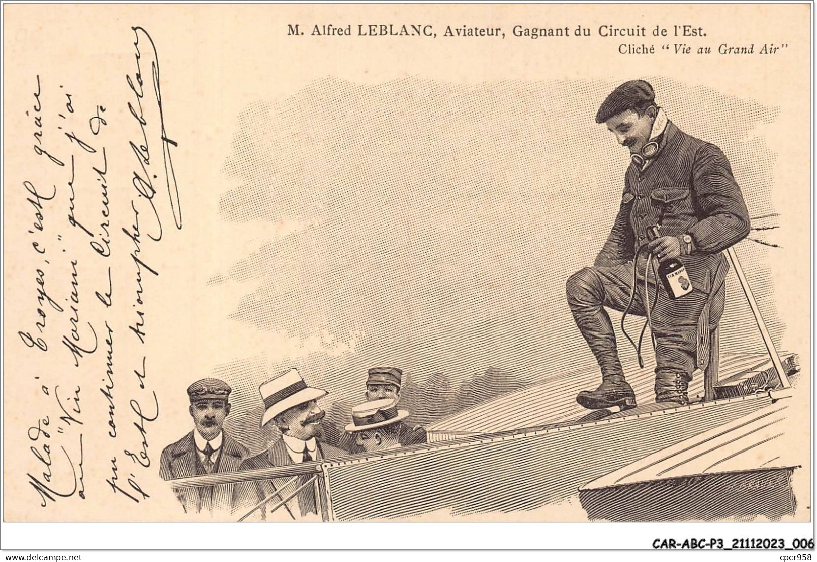 CAR-ABCP3-0187 - AVIATION - M-ALFRED LEBLANC - AVIATEUR - GAGNANT DU CIRCUIT DE L'EST - Aviatori