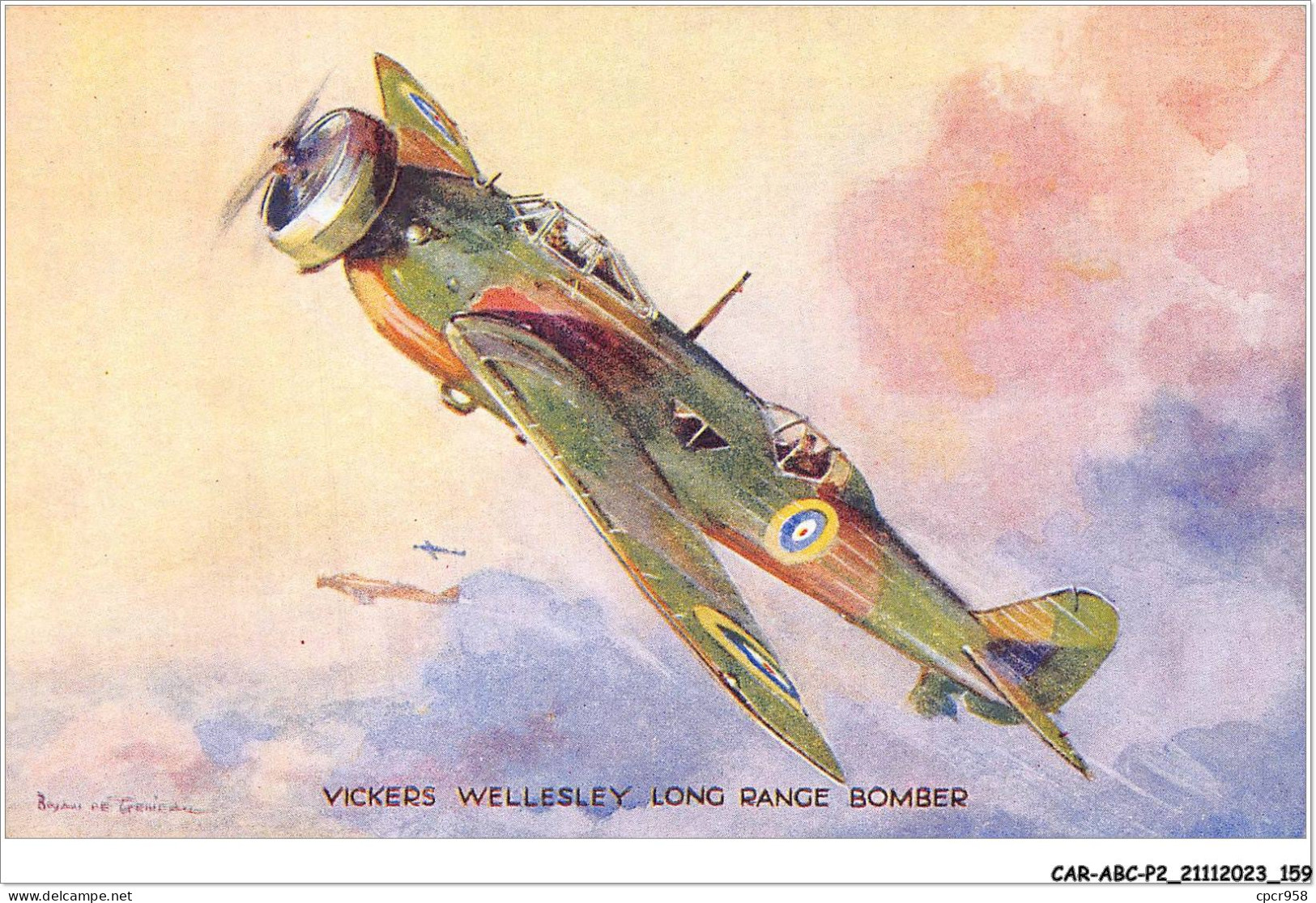 CAR-ABCP2-0179 - AVIATION - VICKERS WELLESLEY LONG RANGE BOMBER - Andere & Zonder Classificatie