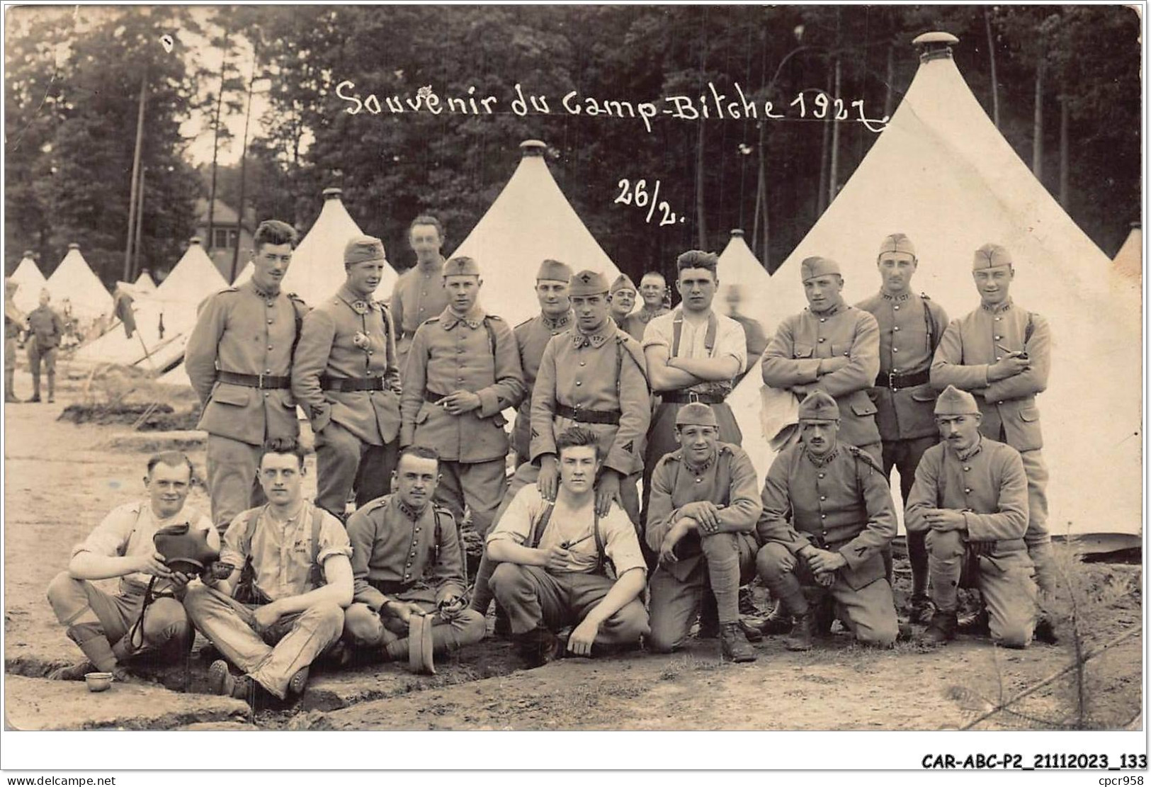 CAR-ABCP2-0166 - MILITAIRE - SOUVENIR DU CAMP-BITCHE 1927 - CARTE PHOTO - Casernes