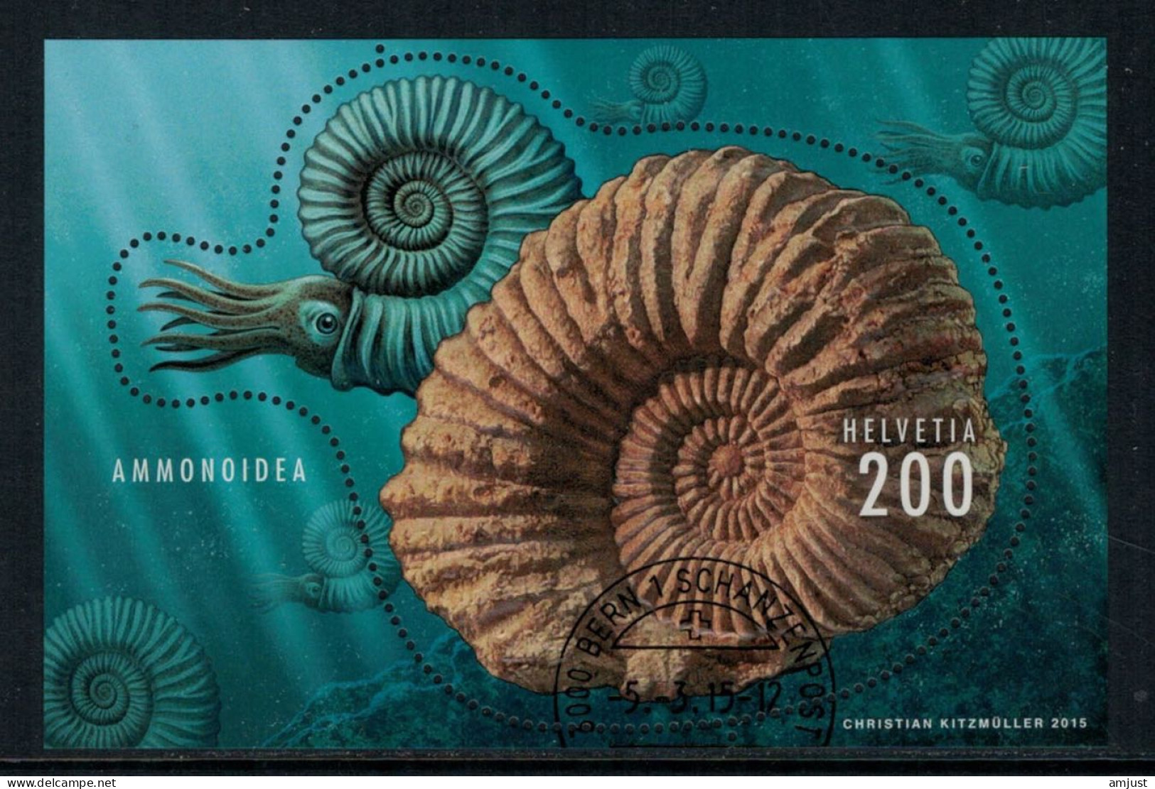 Suisse // Schweiz  // 2010-2017 // 2015 // Bloc Spécial "Ammonite" No. 1540 - Used Stamps