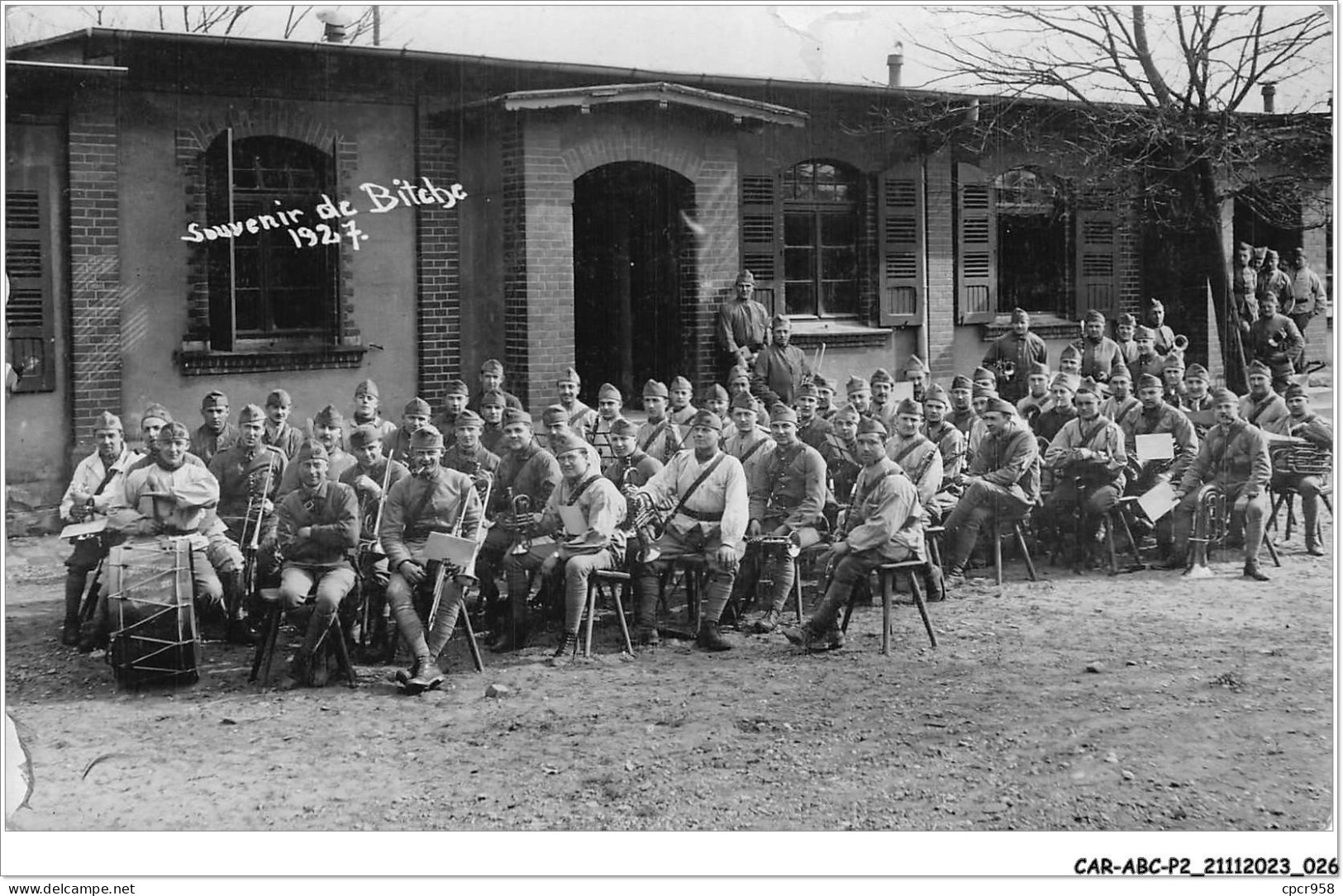 CAR-ABCP2-0113 - MILITAIRE - SOUVENIR DE BITCHE 1927 - CARTE PHOTO - Reggimenti