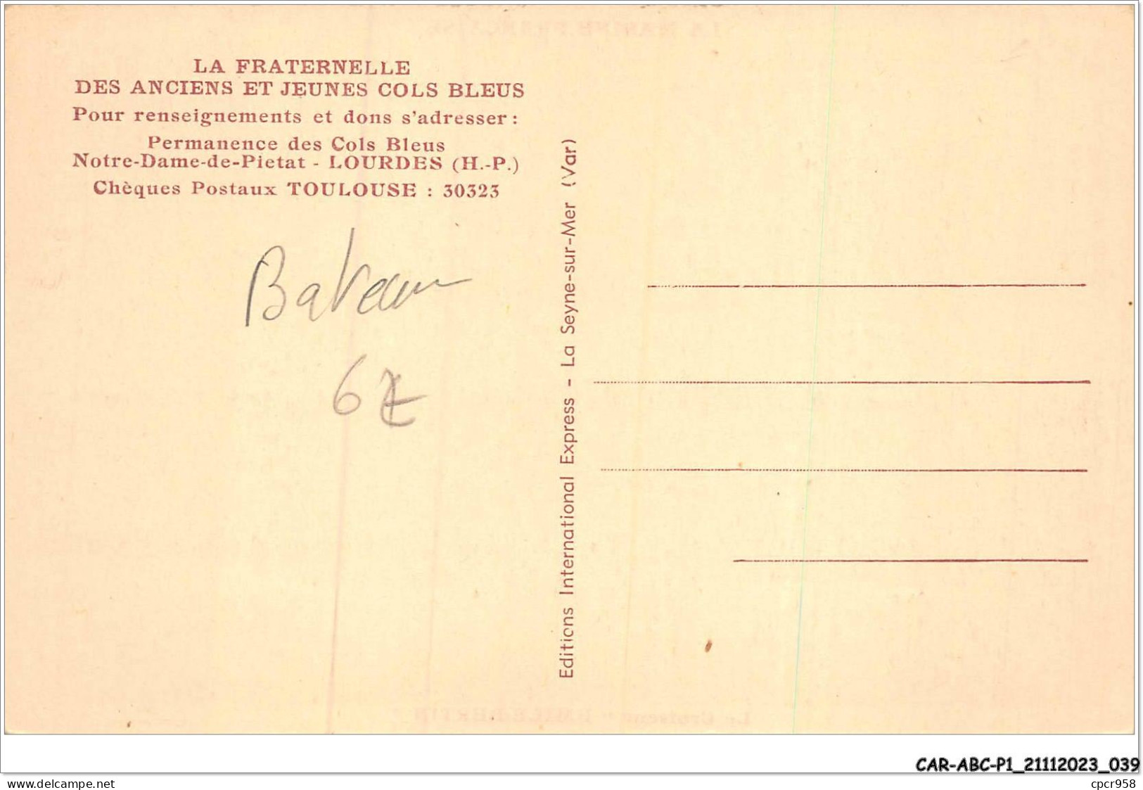 CAR-ABCP1-0020 - BATEAU - LA MARINE FRANCAISE - LE CROISEUR - EMILE-BERTIN - Steamers