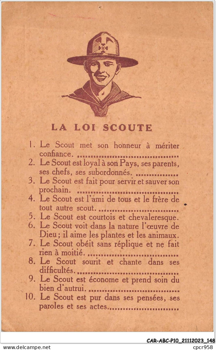 CAR-ABCP10-0976 - SCOUTISME - LA LOI SCOUTE  - Scoutismo