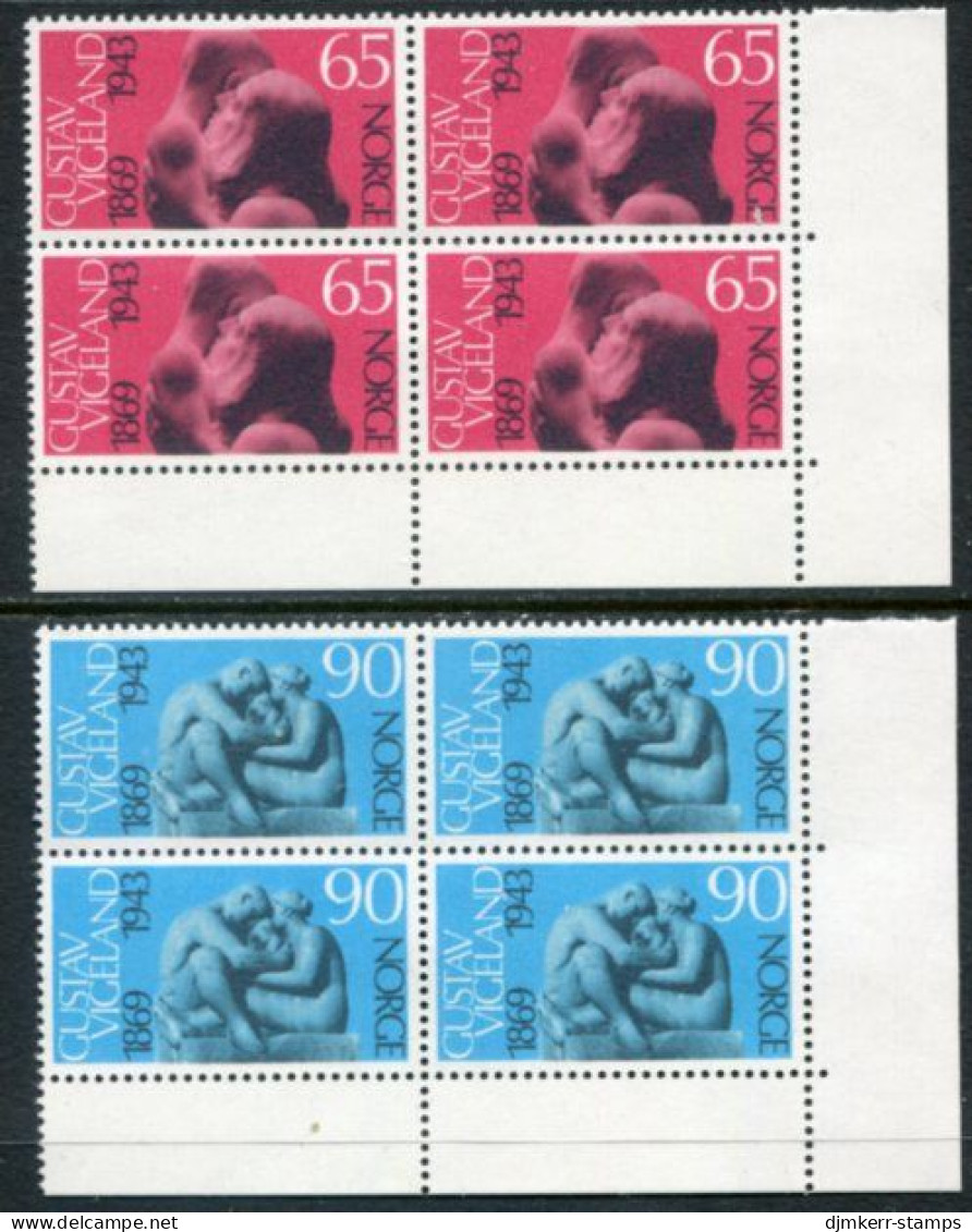 NORWAY 1969 Vigeland Birth Centenary Blocks Of 4 MNH / **.  Michel 594-95 - Nuovi