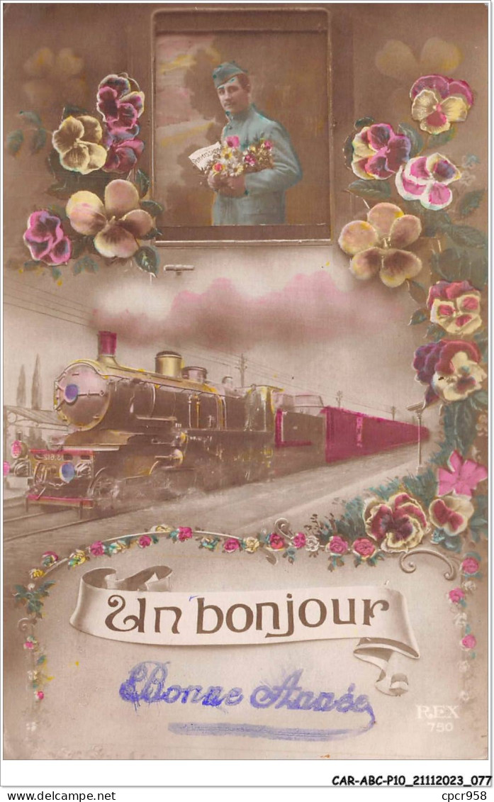 CAR-ABCP10-0941 - TRAIN - UN BONJOUR - BONNE ANNEE  - Treinen