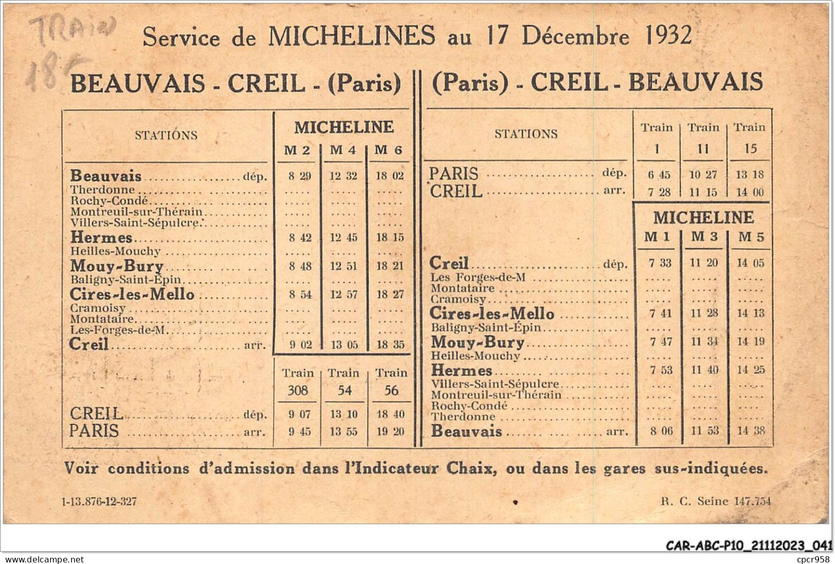 CAR-ABCP10-0923 - TRAIN - LA MICHELINE - 1er AUTO-RAIL SUR PNEUS - CREE PAR LE PNEU MICHELIN  - Trains