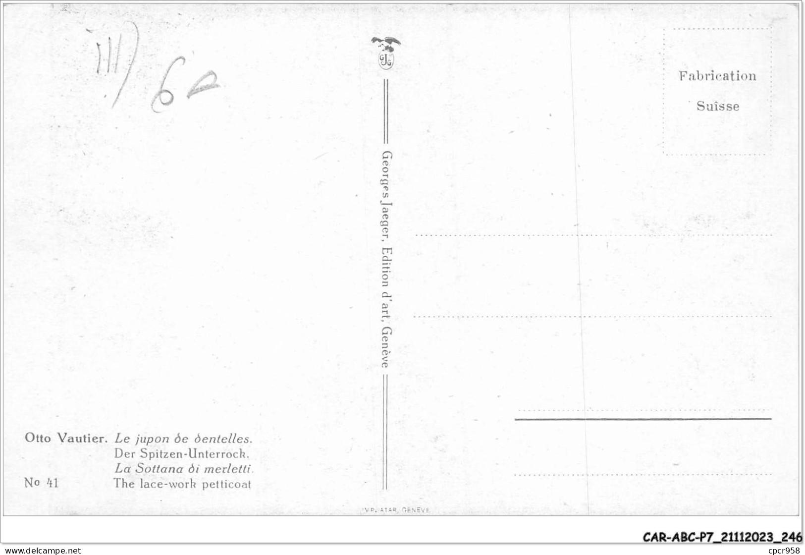 CAR-ABCP7-0696 - ILLUSTRATEUR - OTTO VAUTIER - LE JUPON DE DENTELLES  - Andere & Zonder Classificatie