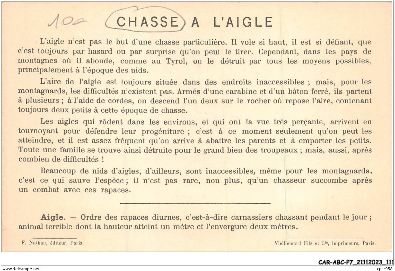 CAR-ABCP7-0629 - CHASSE A L'AIGLE - TYROL  - Chasse