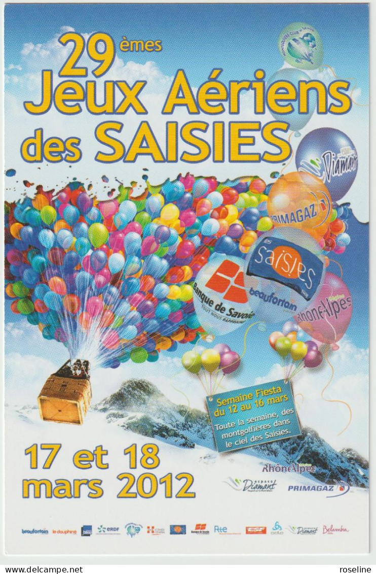 Illustration Jeux Aeriens Saisies Savoie Montgolfiere - CPM 10,5x15 TBE 2012 Neuve - Ohne Zuordnung