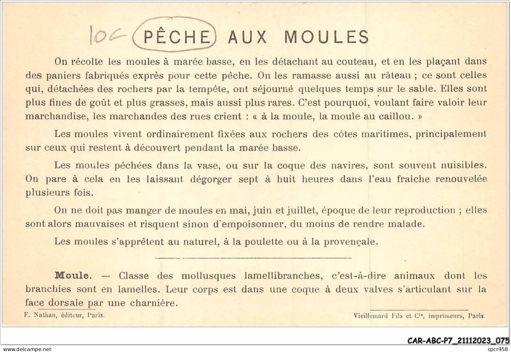 CAR-ABCP7-0611 - PECHE MARITIME - LES MOULES - COTES NORMANDES  - Pêche