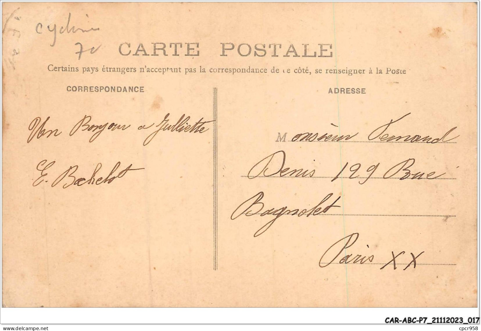 CAR-ABCP7-0582 - CYCLISME - LE BATAILLON CYCLISTE EN RESERVE - EN ATTENDANT LES ORDRES  - Radsport