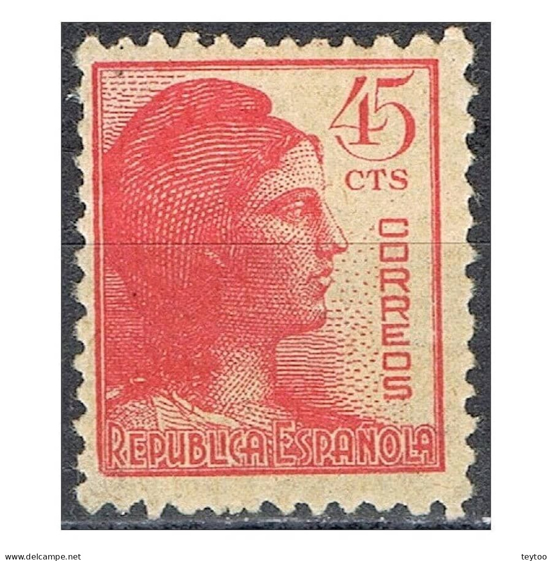 C0001# España 1938 [SLL] 45 Cts., Alegoría De La República (MH) - Nuovi