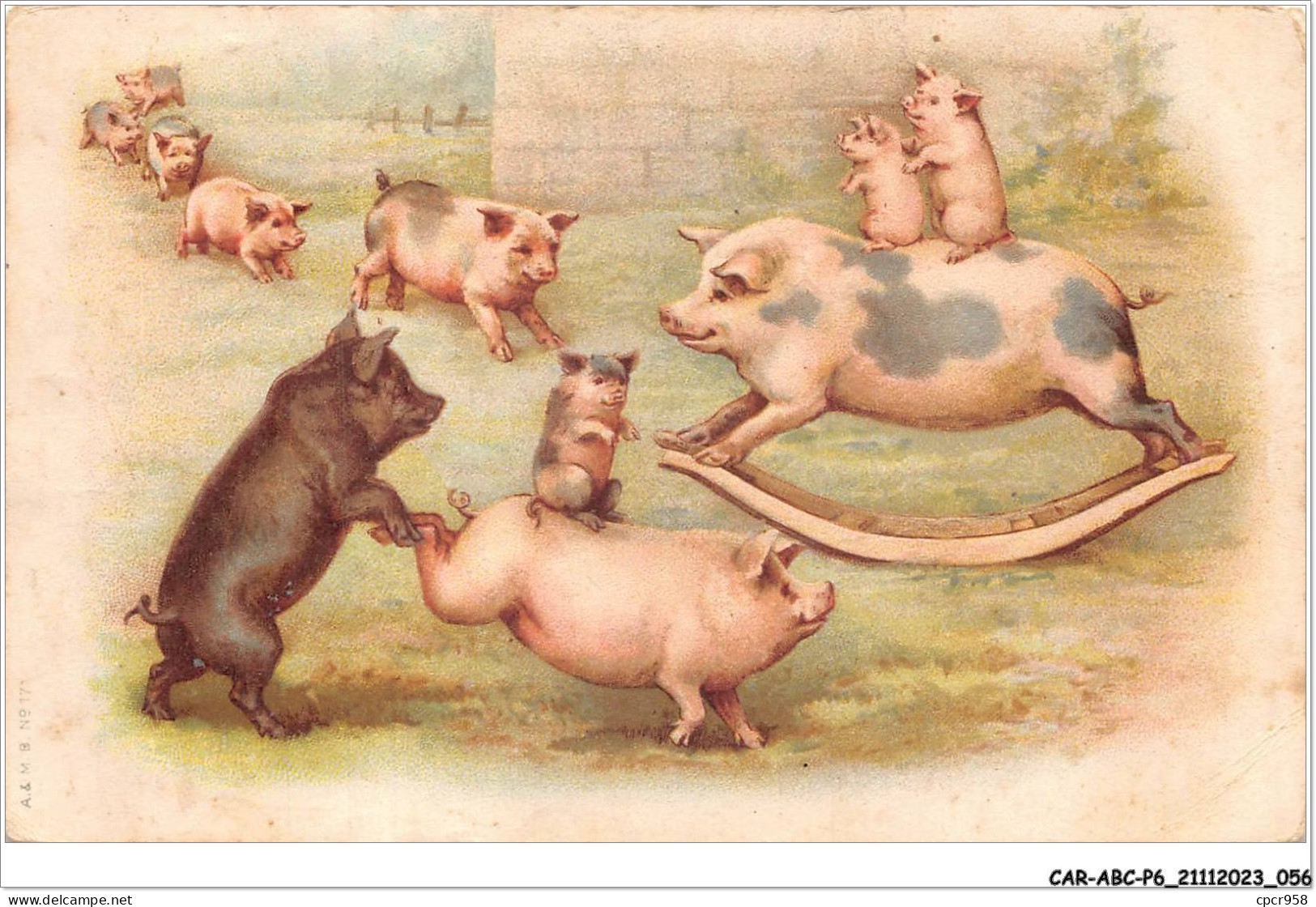 CAR-ABCP6-0507 - COCHONS - UN JEU DES COCHONS - Pigs