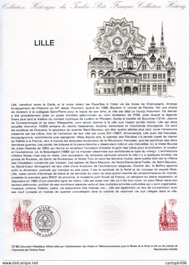 - Document Premier Jour LILLE 16.10.1982 - - Documents Of Postal Services