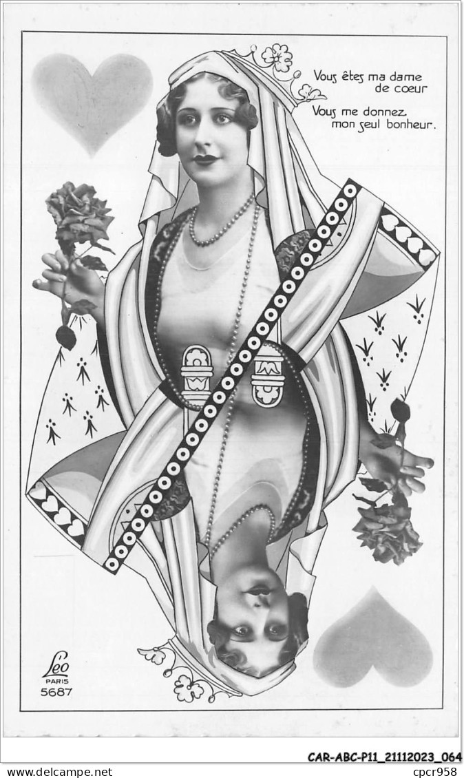 CAR-ABCP11-1027 - JEUX - SUREALISME - VOUS ETES MA DAME DE COEUR - VOUS ME DONNEZ MON SEUL BONHEUR   - Playing Cards