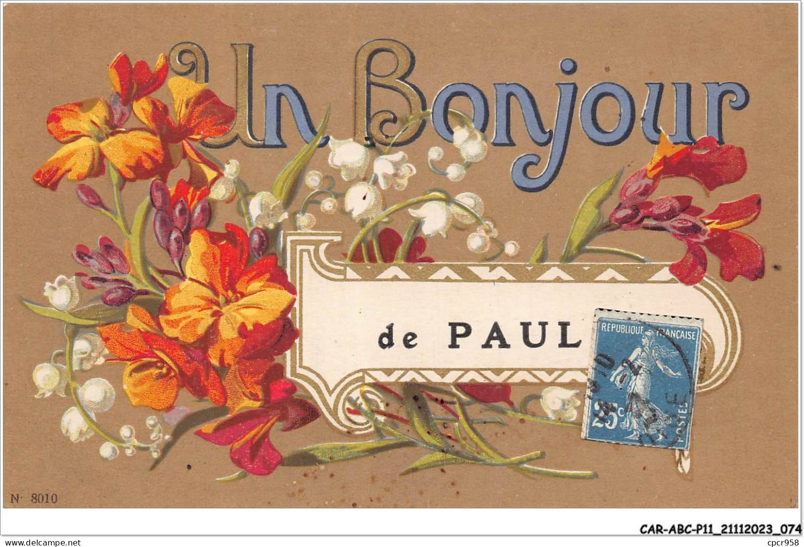 CAR-ABCP11-1032 - PRENOM - UN BONJOUR DE PAUL  - Prénoms