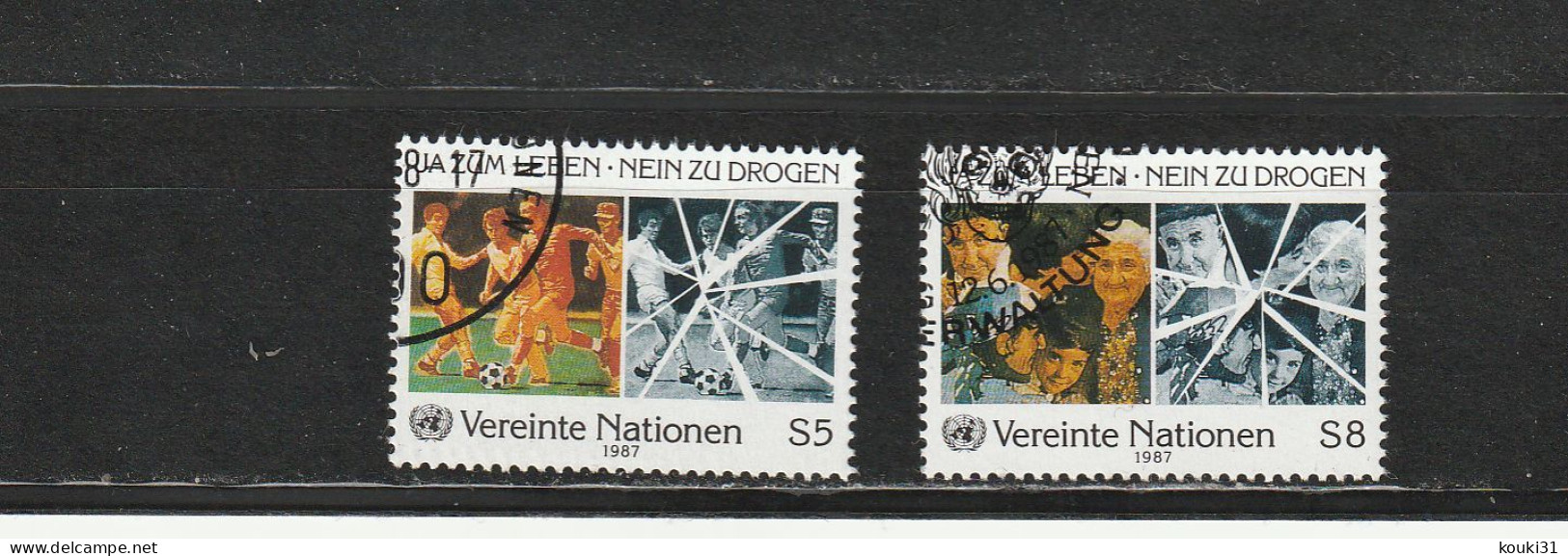 Nations Unies (Vienne) YT 71/2 Obl : Lutte Contre La Drogue , Football , Famille - 1987 - Used Stamps