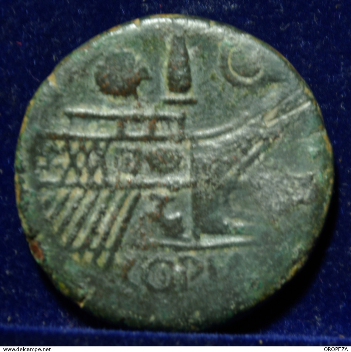 53A - JULIO CESAR Y OCTAVIO - BONITO  DUPONDIO - DE  LYON - MBC - Republiek (280 BC Tot 27 BC)