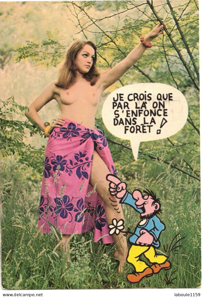 THEME NANISME HUMOUR ADULTE FEMME PIN UP SEINS NUES JE CROIS QUE PAR LÀ ON S'ENFONCE DANS LA FORÊT ! - COLLECTION ORION - Humor